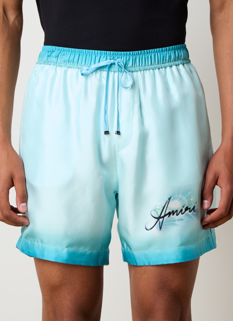 AMIRI Resort Club Degrade straight fit silk shorts with logo