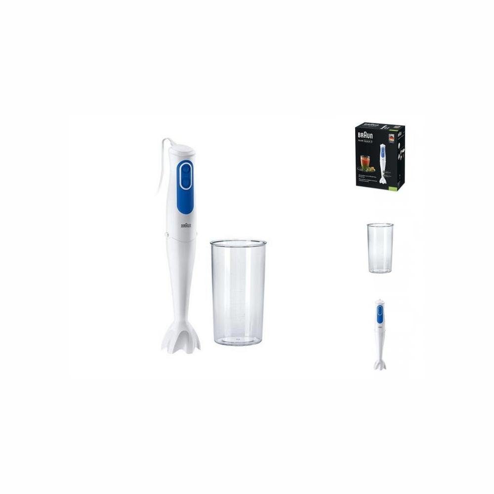 Braun Stabmixer Wasserdichter Mixer Braun MQ3000WH 0,6 L INOX 13500 RPM 700W Weiß Blau