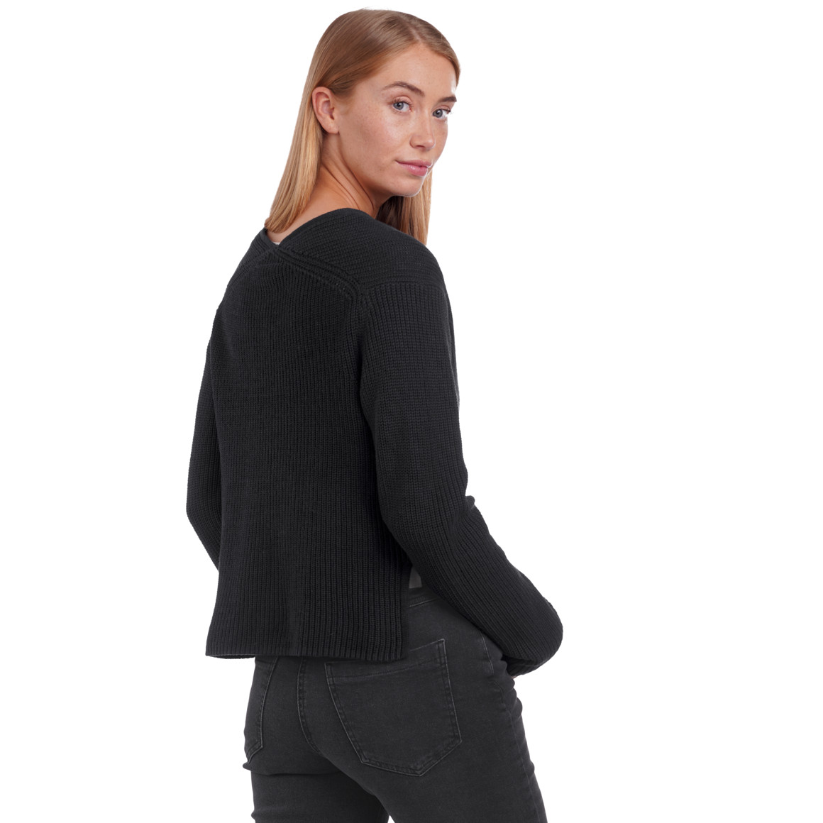 Damen Strickjacke aus Rippstrick