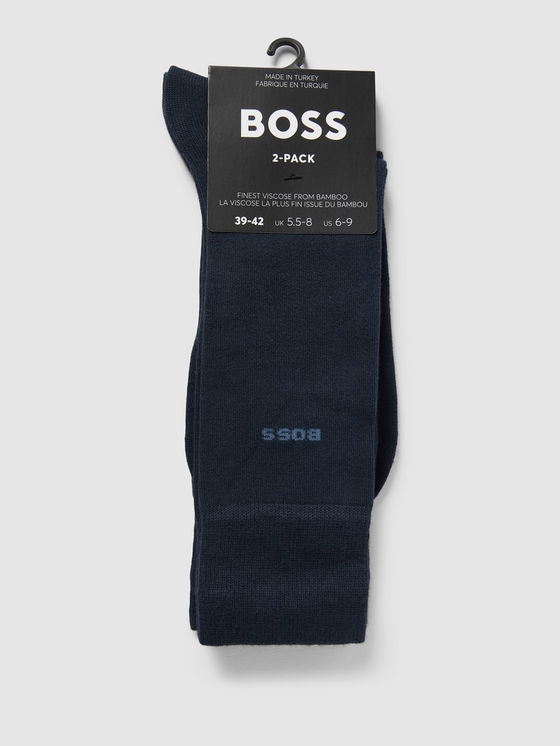 Socken mit Label-Detail im 2er-Pack in marineblau