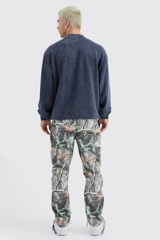 Camouflage Hose mit geradem Bein