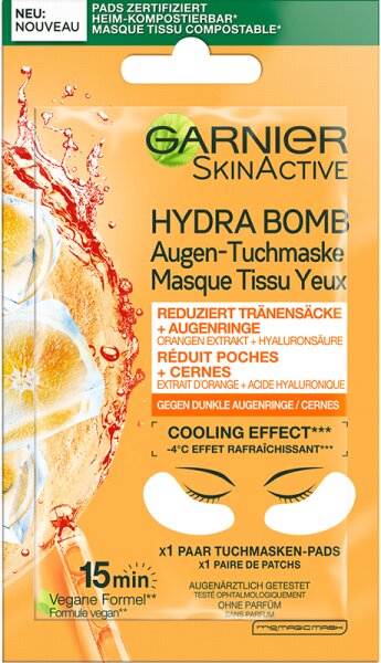 Garnier SkinActive Hydra Bomb Augen-Tuchmaske Orange Augenmaske