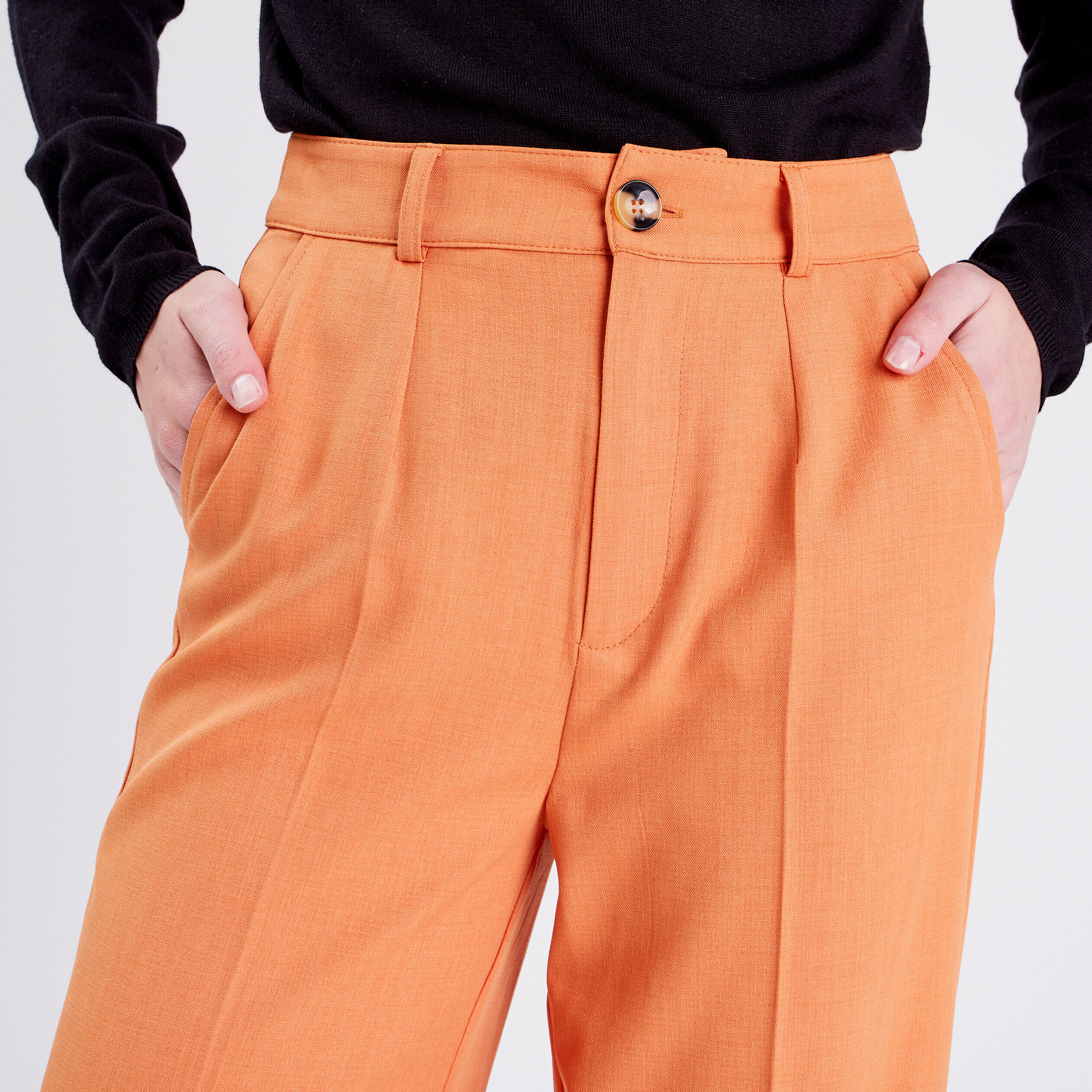 Pantalon city large orange femme | Cache Cache