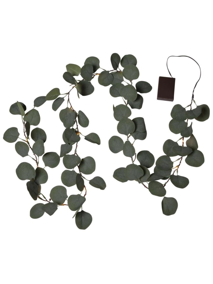 MARELIDA LED Lichterkette Eukalyptus 20 LED Batteriebetrieb Timer L: 180cm in grün günstig kaufen onesize