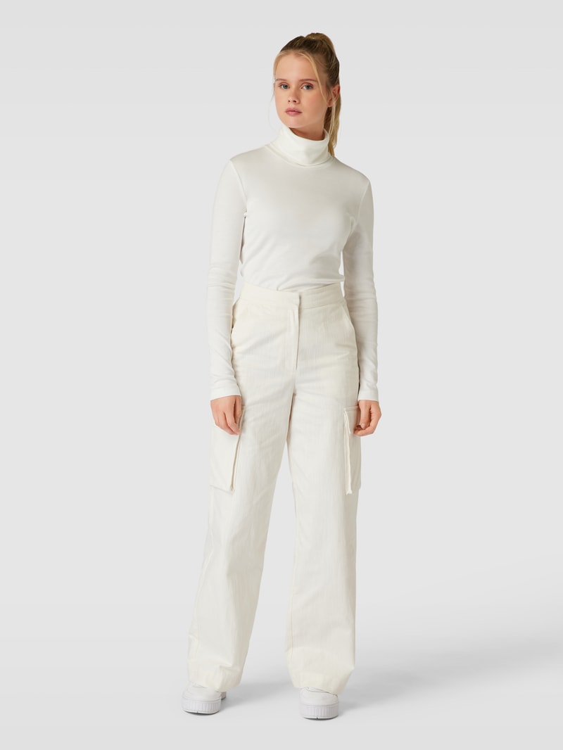 Longsleeve mit Rollkragen Modell 'Rolli' in weiß