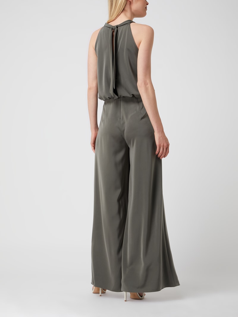 Jumpsuit mit ausgestelltem Bein in khaki