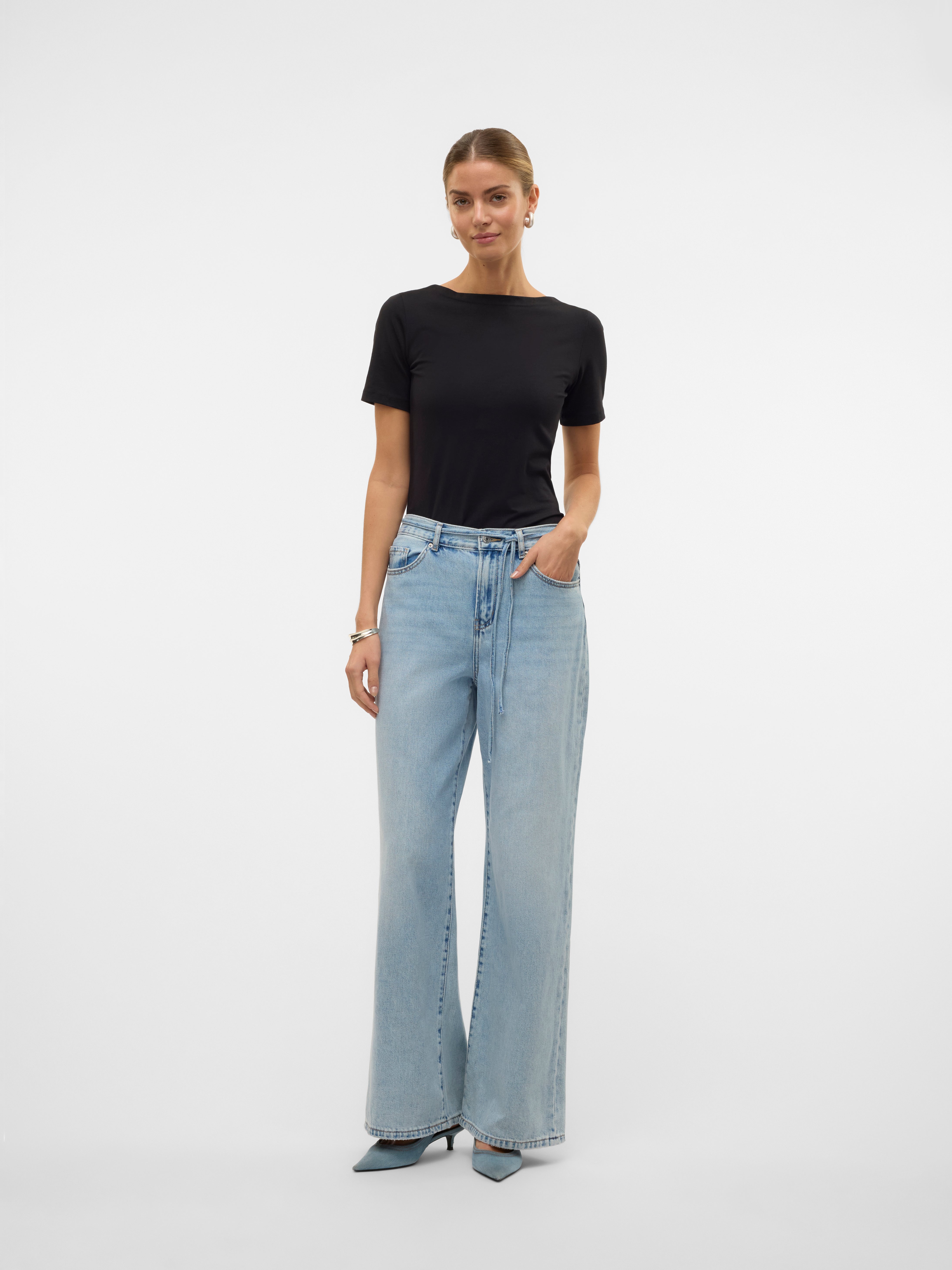 VMWIEN Mid Rise Weiter Beinschnitt Jeans