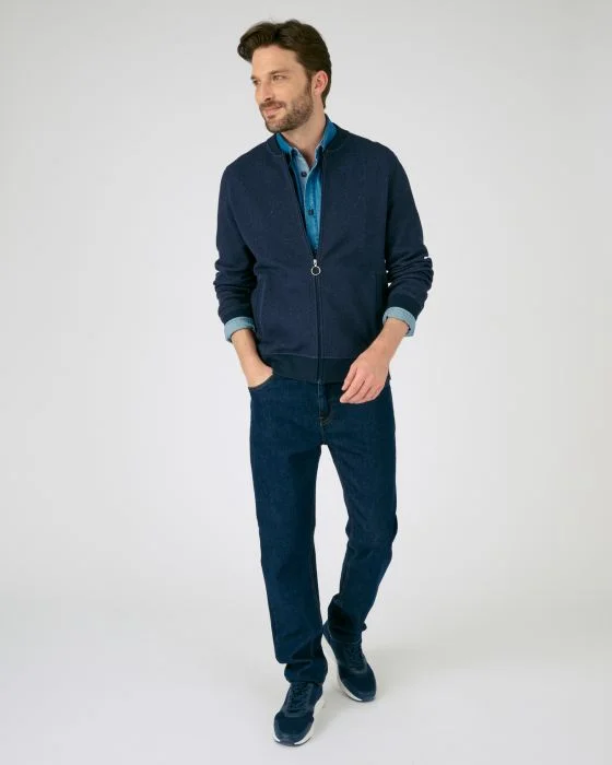 Sweat zippé maille fantaisie