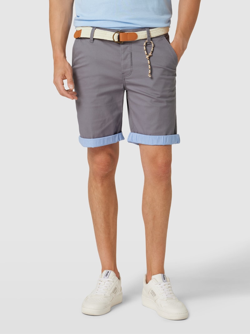 Chinoshorts mit französischen Eingrifftaschen in graphit