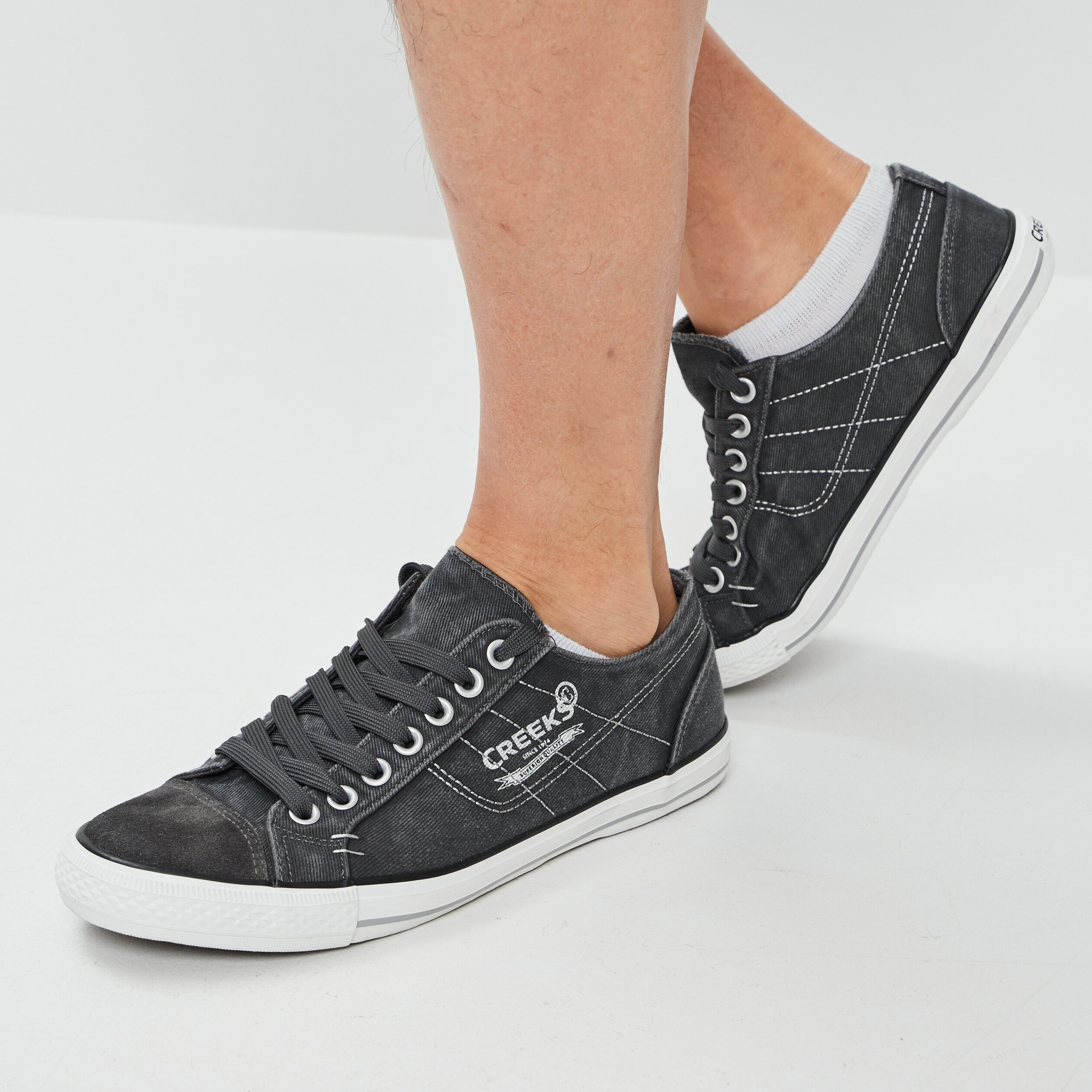 Tennis en toile à lacets Creeks gris homme | La Halle
