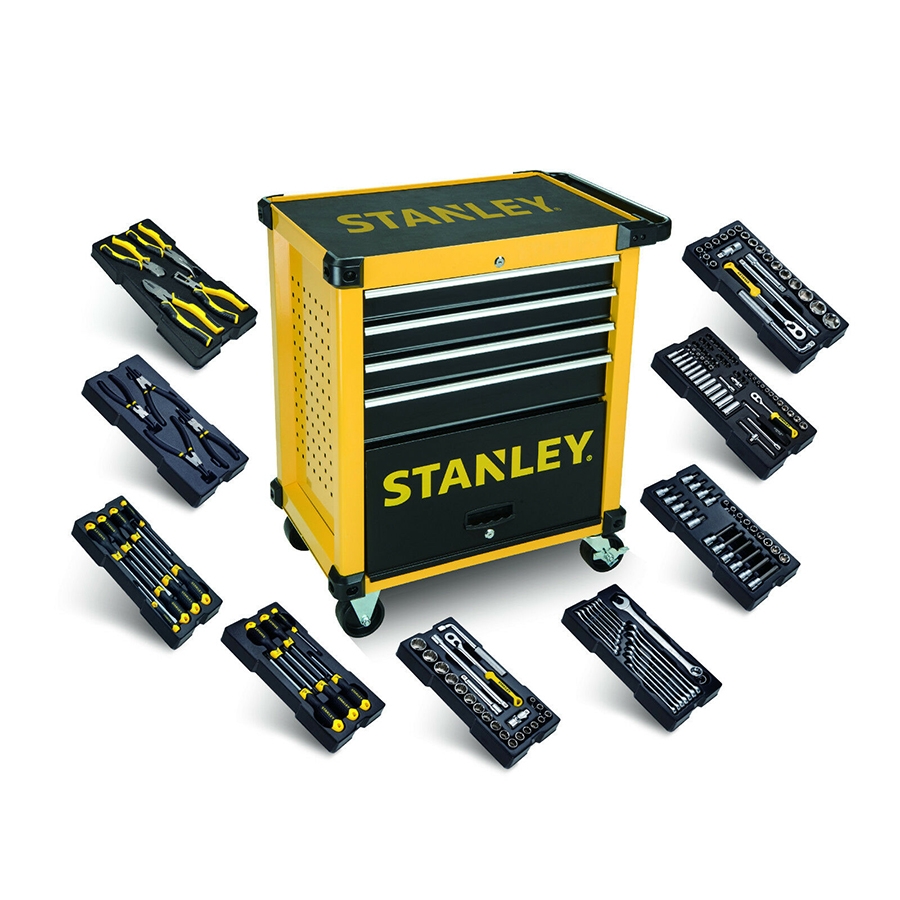 Cărucior scule Stanley STHT0-80442 Transmodule cu 4 sertare, umplute cu 9 module!