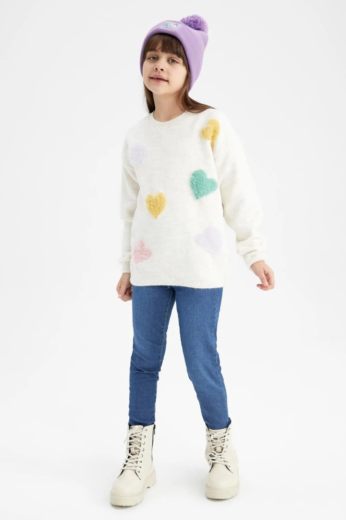 DeFacto  Standard-Fit-Pullover mit Rundhalsausschnitt für Mädchen