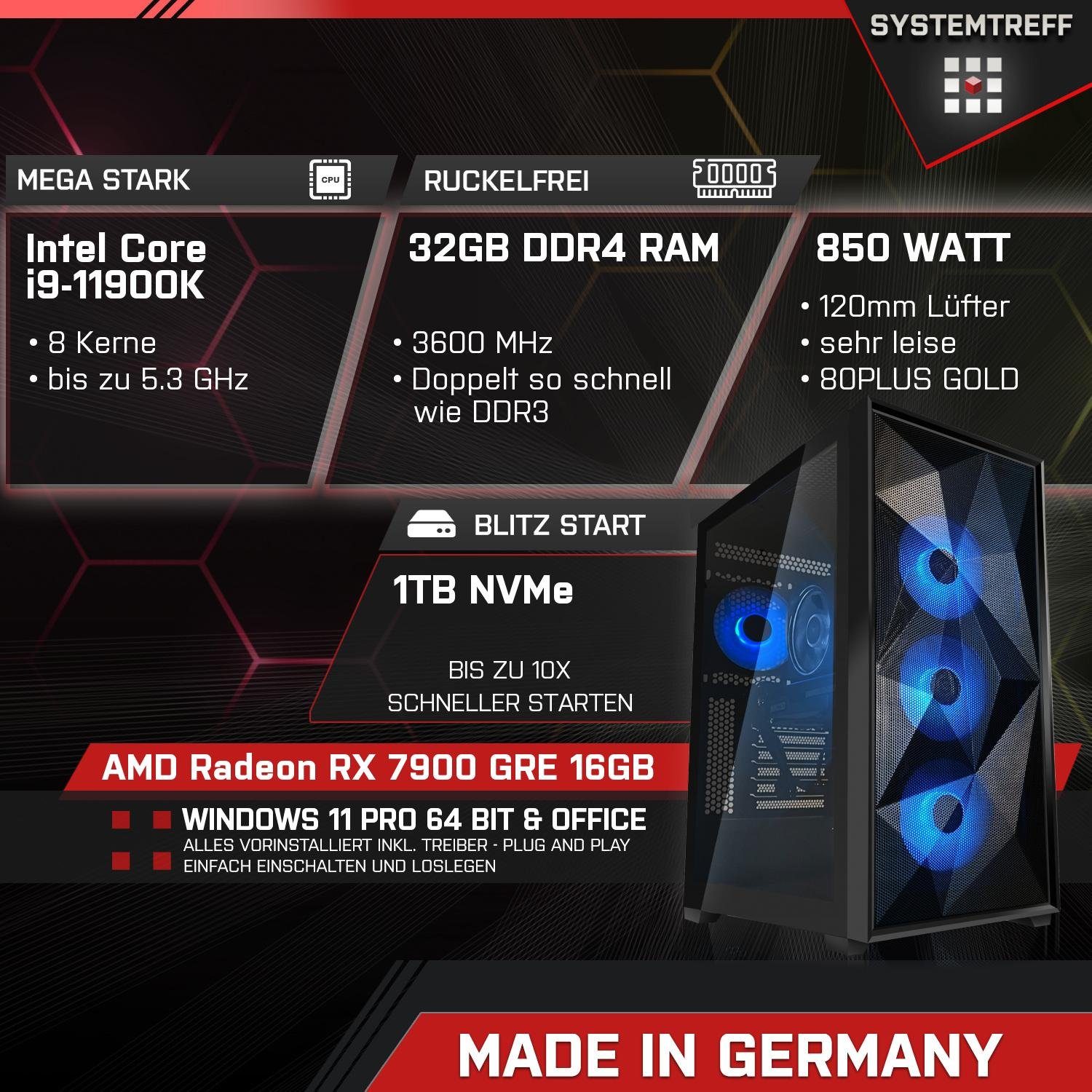 SYSTEMTREFF Gaming-PC-Komplettsystem (24