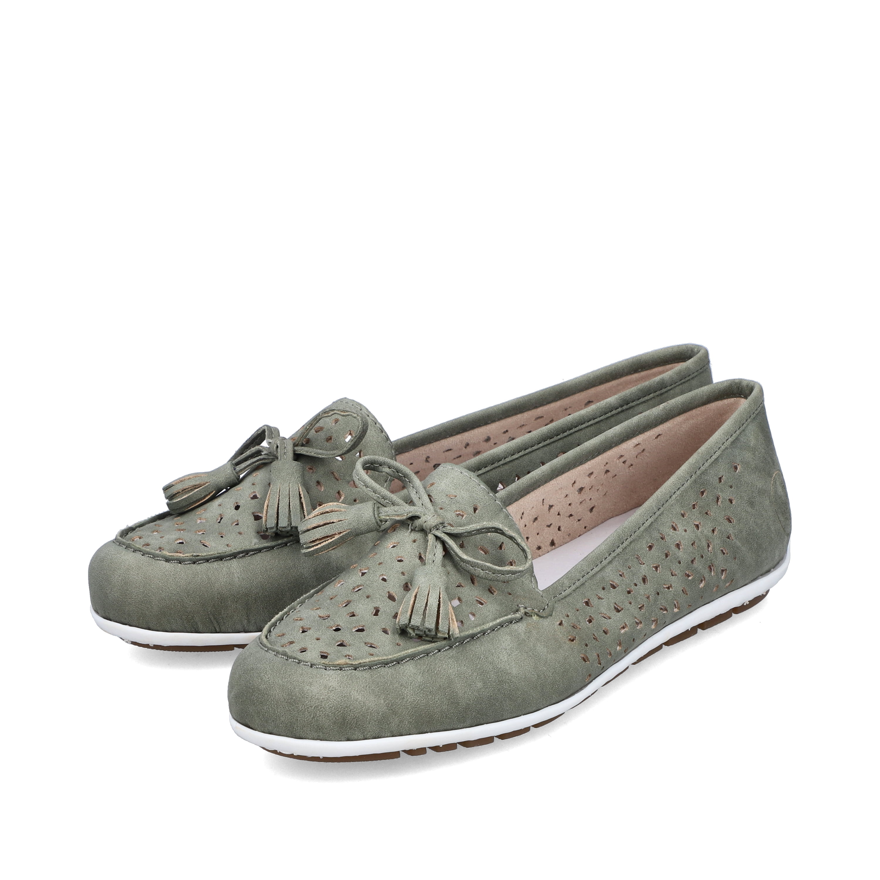 Rieker Damen Loafer grüngrau