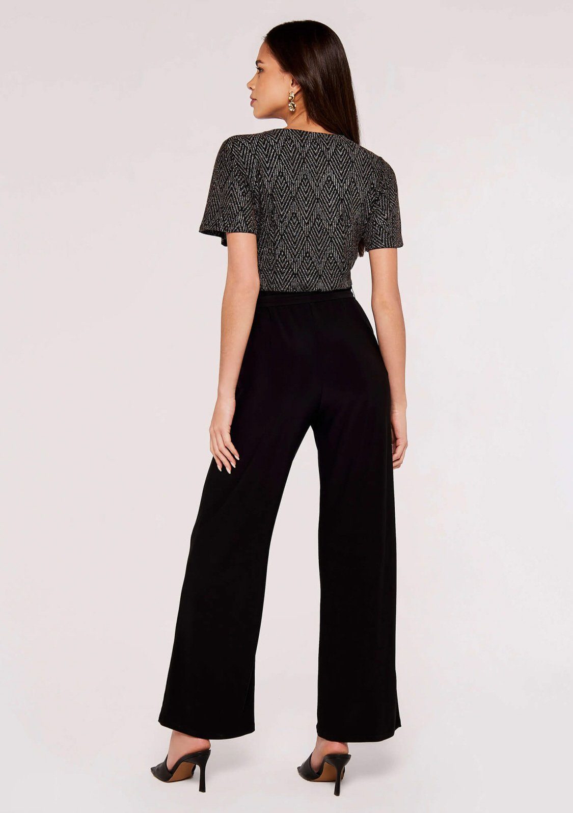 Apricot Jumpsuit Chevron Angel Sleeve Jumpsuit (1-tlg)