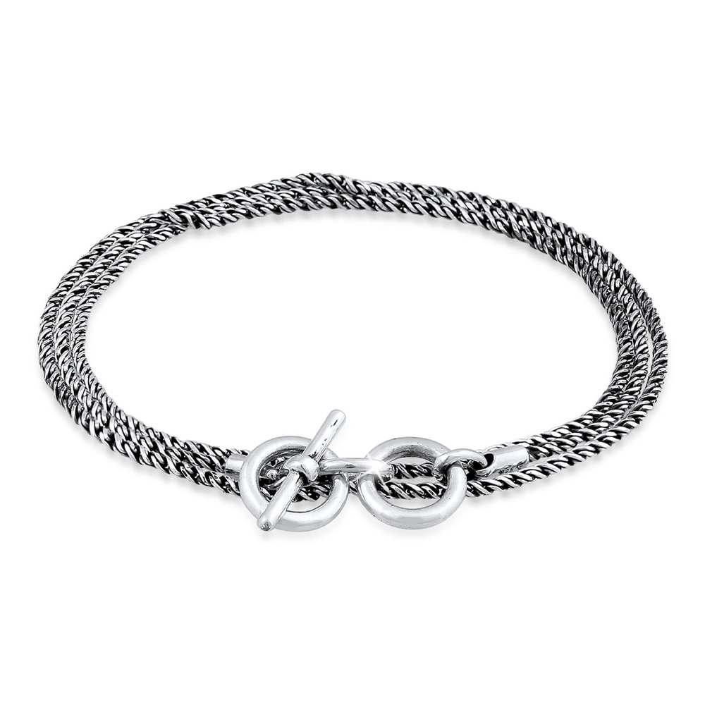 KUZZOI KUZZOI Bracelet Collier en argent sterling 925 pour hommes, avec cordon en os en  Bracelet