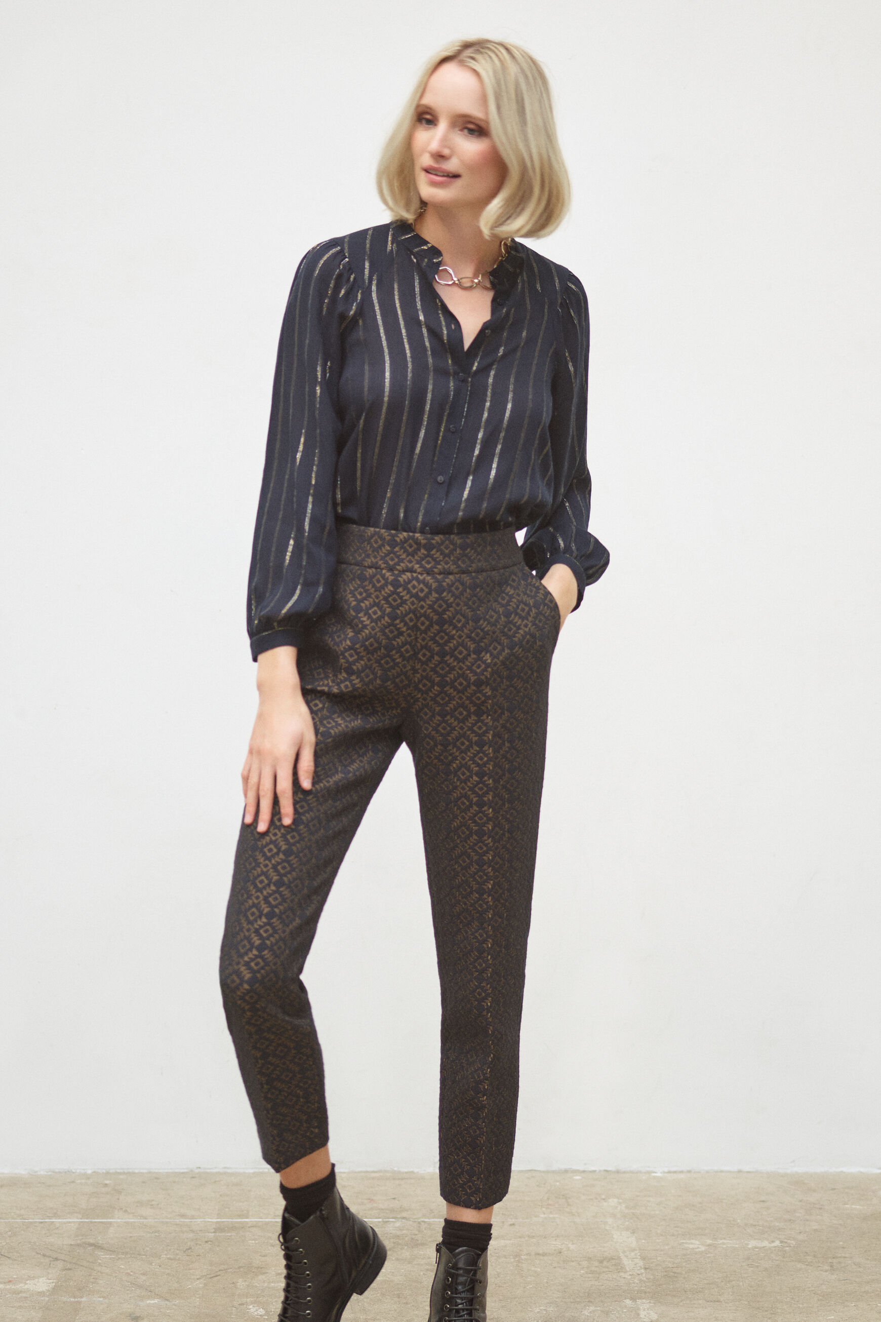 pantalon jim bleu marine femme