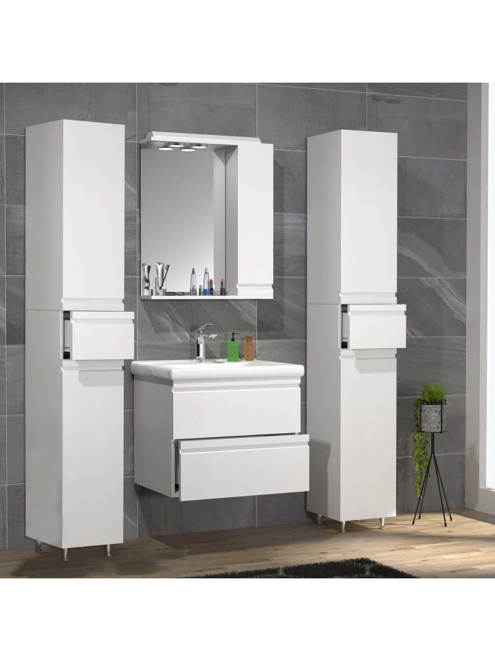 ebuy24 Badmöbelset SiloraL Weiß 120 x 46 cm günstig kaufen onesize