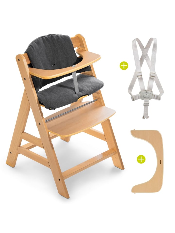 Hauck Hochstuhl Alpha Plus Natur - im Sparset inkl. in beige,schwarz günstig kaufen onesize