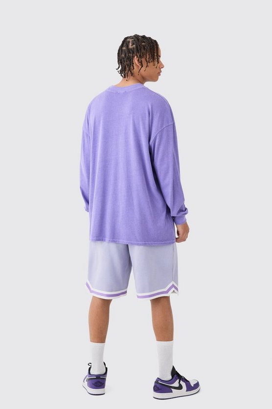 Oversized Mid Length Jersey Tape Basketball Short