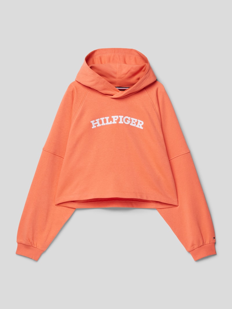 Hoodie mit Label-Print Modell 'MONOTYPE' in lachs