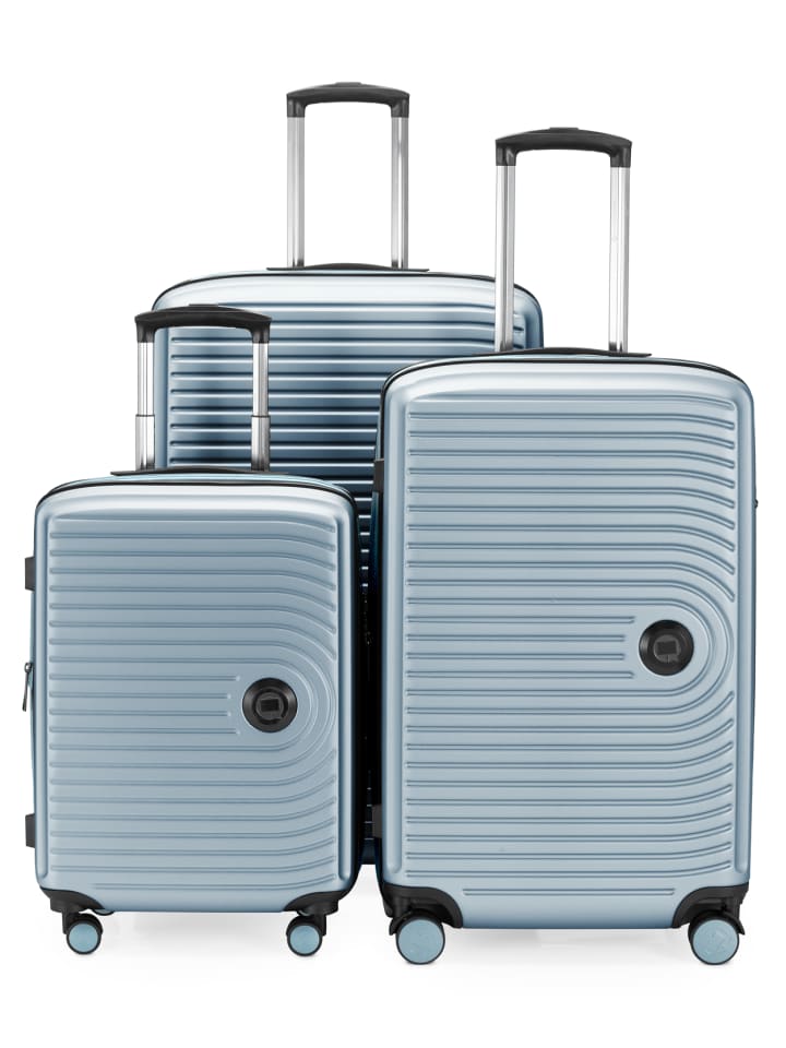 Hauptstadtkoffer Mitte - Kofferset 3 Trolleys Erweiterung Hartschale Gepäck-Set in Pool blau günstig kaufen S - L