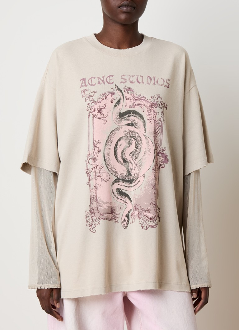 Tricou cu mânecă lungă de la Acne Studios și logo imprimat