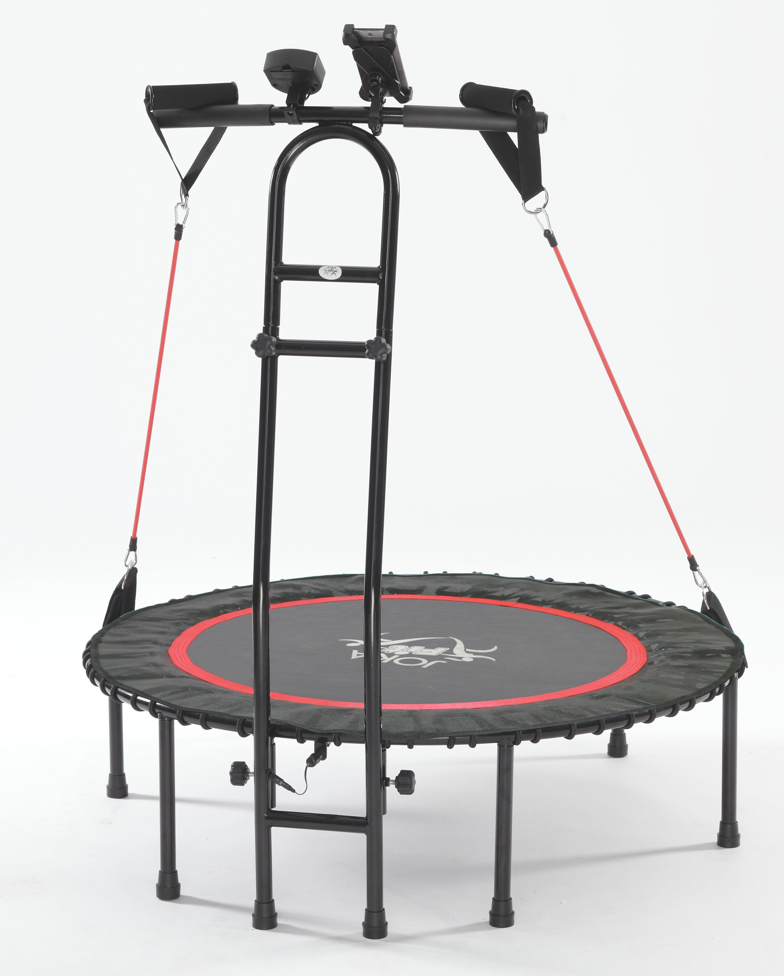 JOKA international Fitnesstrampolin JOKA Fit Fitnesstrampolin 2.0, Ø 110 cm, mit abnehmbarer Haltestange, inkl. Workout-DVD