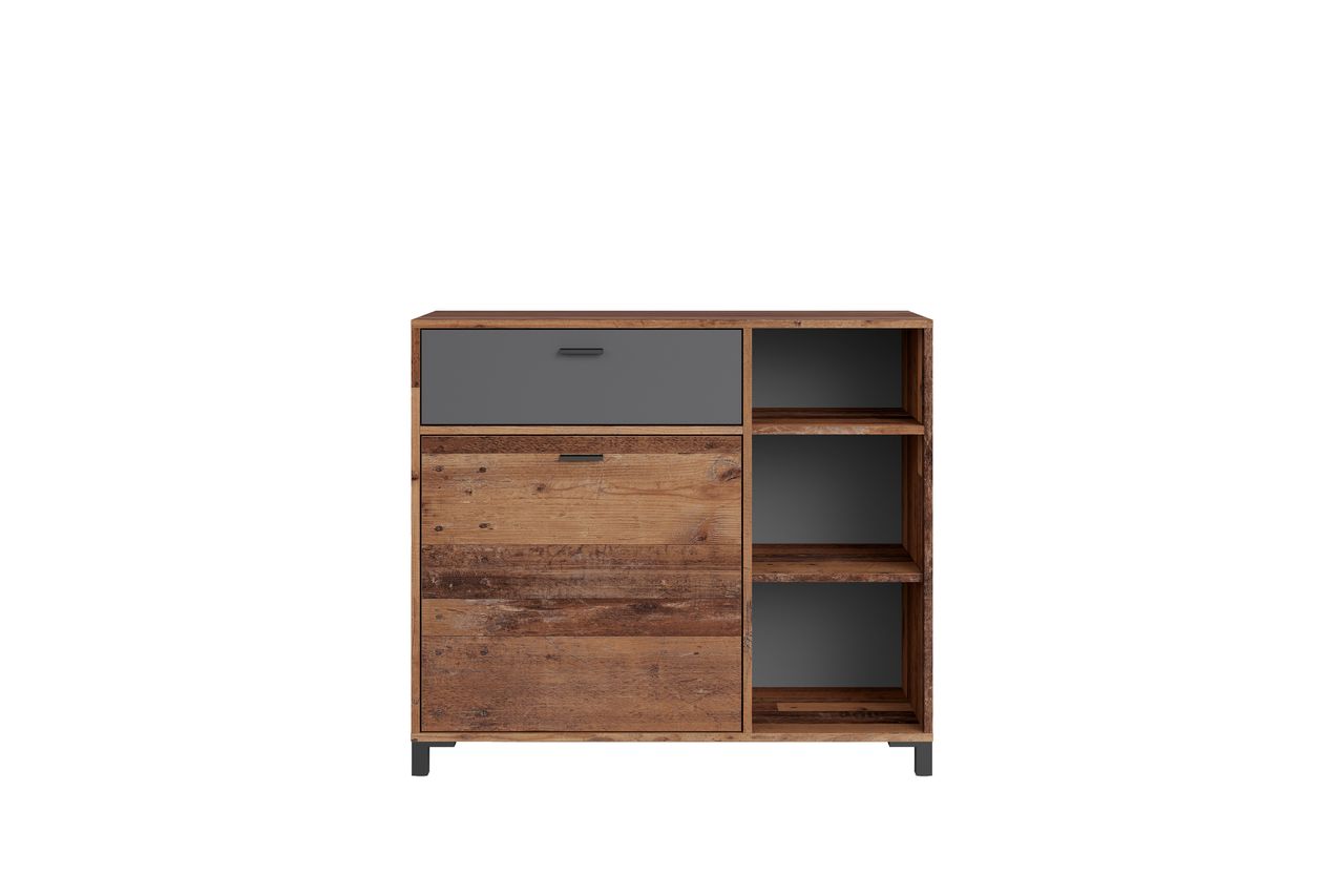 byLiving JACKSON Sideboard, Breite 98 cm, Old-Wood-Optik, anthrazit