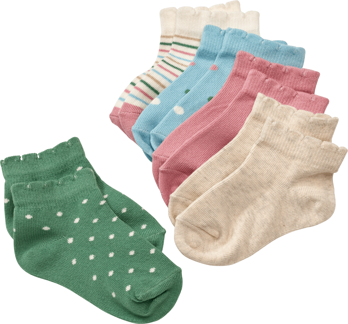 Sneaker Socken mit Wellen-Bund, rosa + blau, Gr. 27/29, 5 St