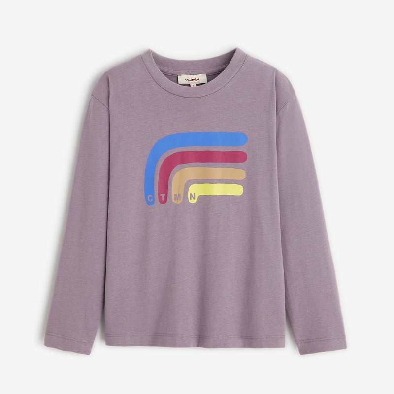 Sweat garçon broderie violet en coton recyclé Catimini