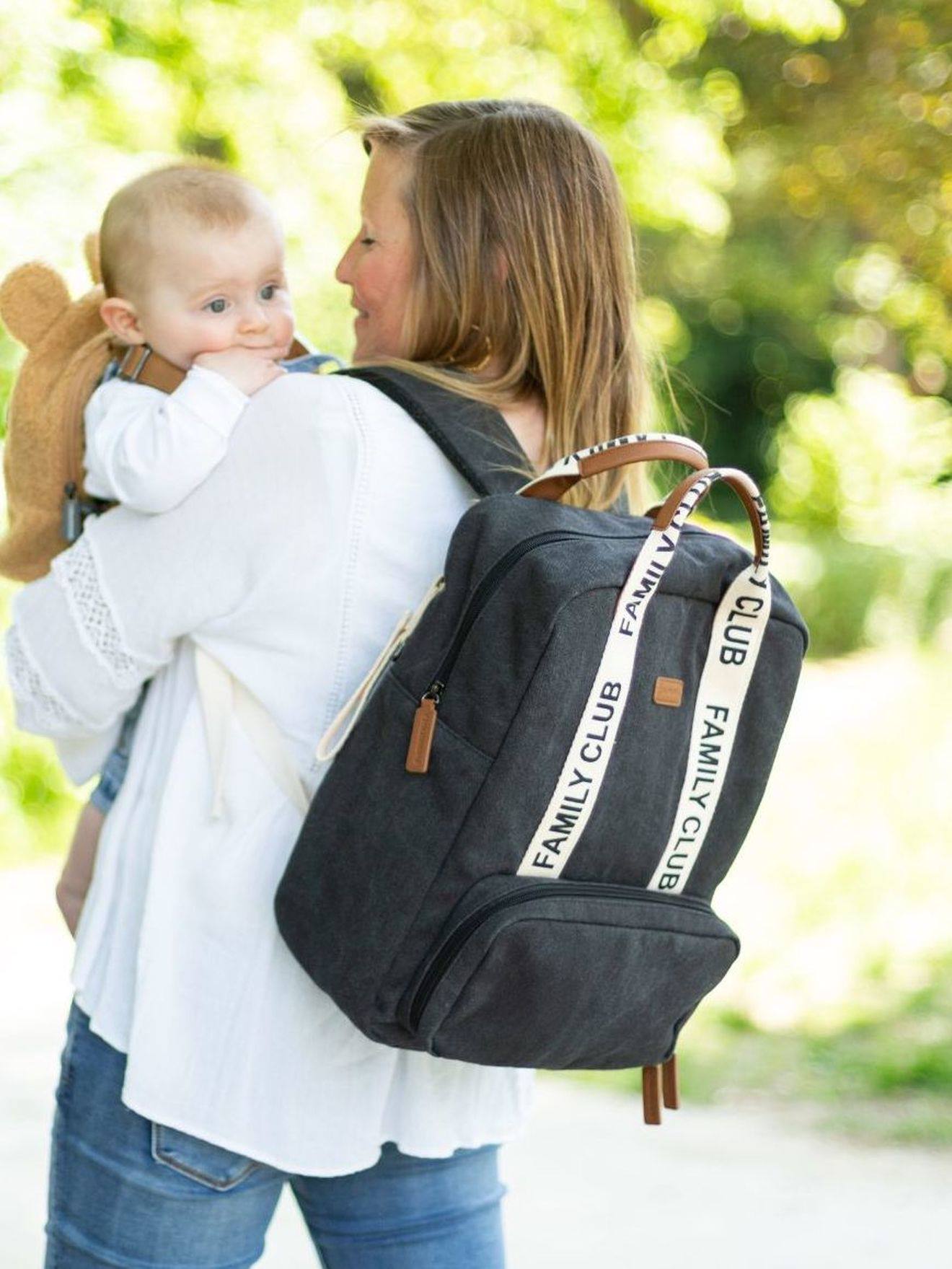 Childhome Eltern Wickelrucksack Family Club Signature CHILDHOME - wollweiß