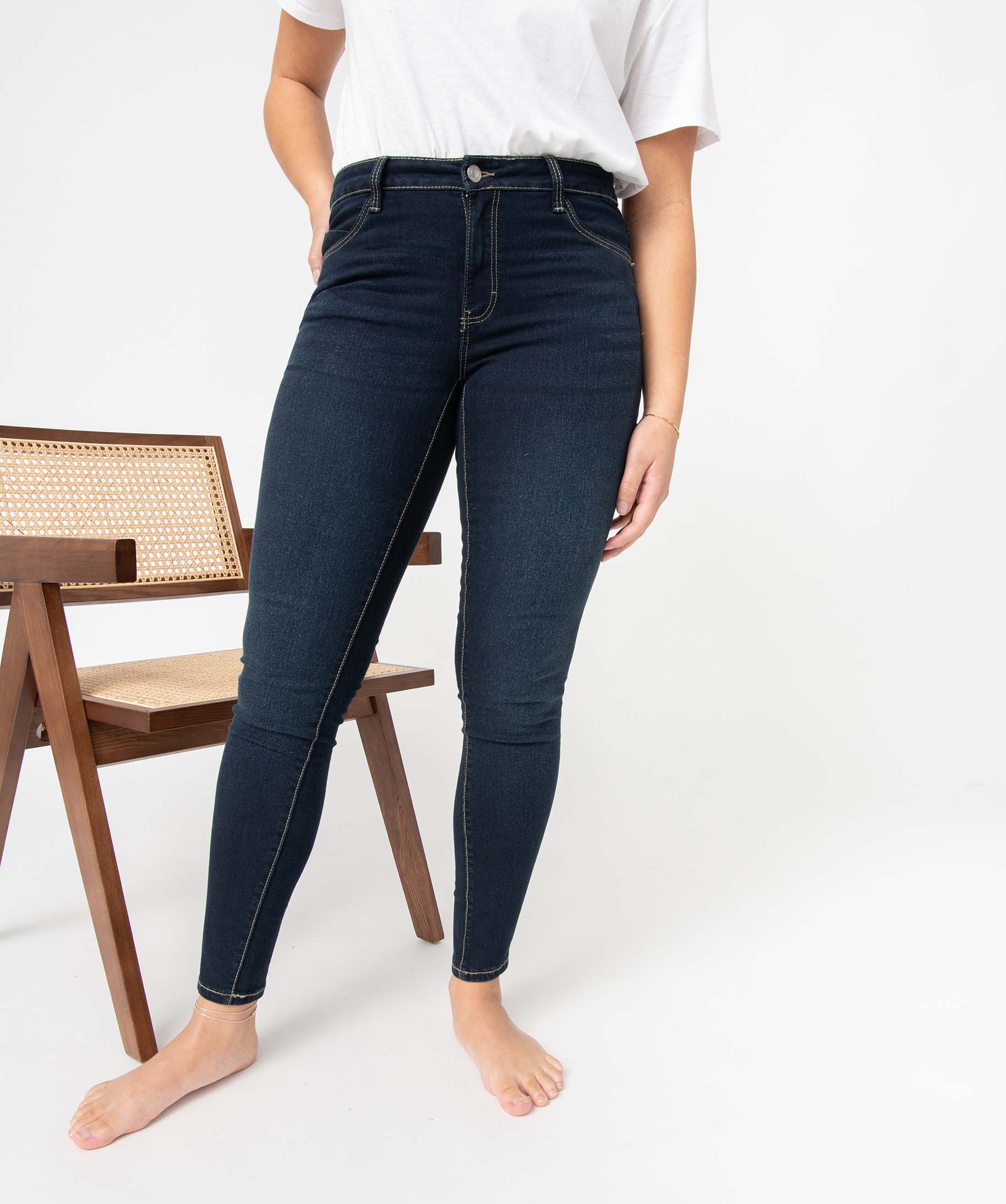 Jean femme coupe slim très extensible blue black | GEMO