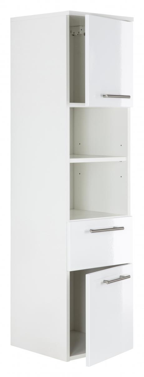 Posseik Hochschrank VIVA 135cm mit Tür weiß hochglanz
