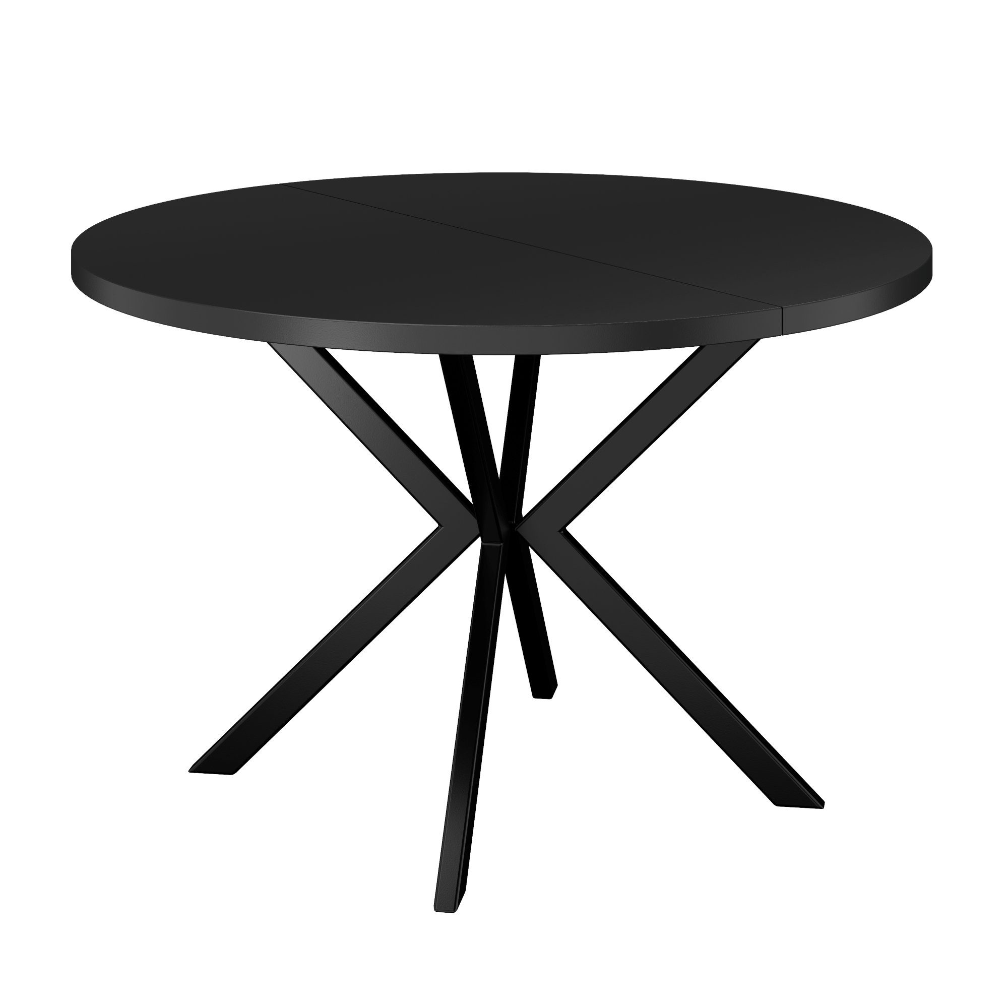Polini Home Esstisch Esstisch ausziehbar BAARN 100/180 schwarz, hitzebeständig, stoß- und kratzfest, laminierte Tischplatte, extra
