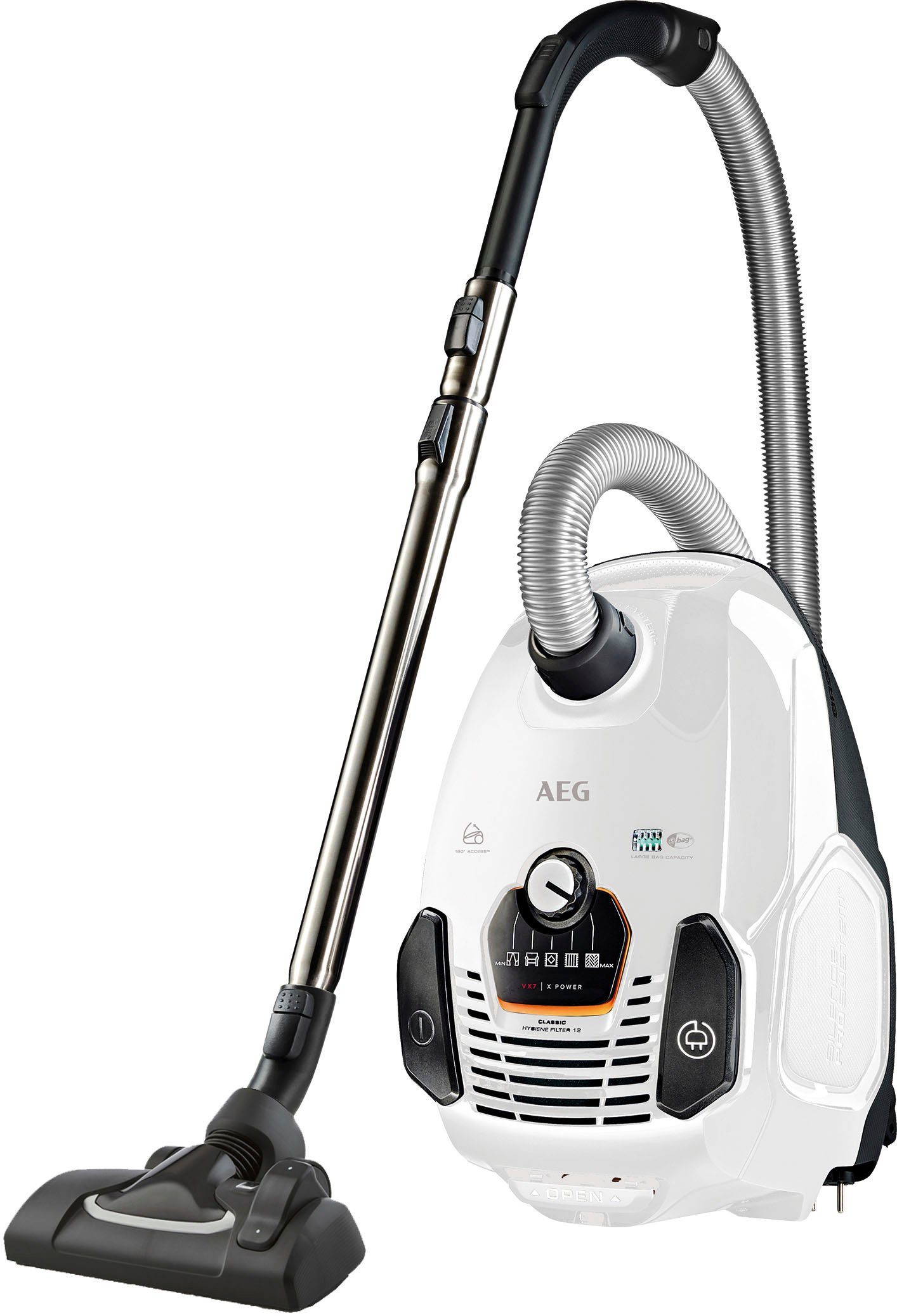 AEG Bodenstaubsauger VX7-2-IW-S Neue technische Version, 650 W, mit Beutel, 360° Motion Technology™