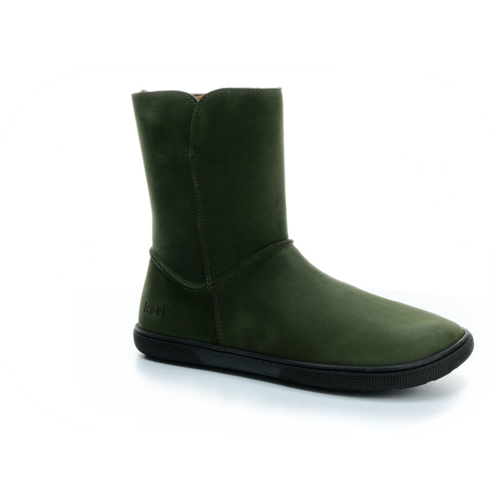 Koel4kids Fina Khaki 08L002.231-350 dunkelgrüne Barfuß-Halbstiefel