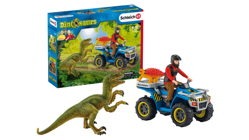 Schleich 41466 - Dinosaurier - Flucht auf Quad vor Velociraptor