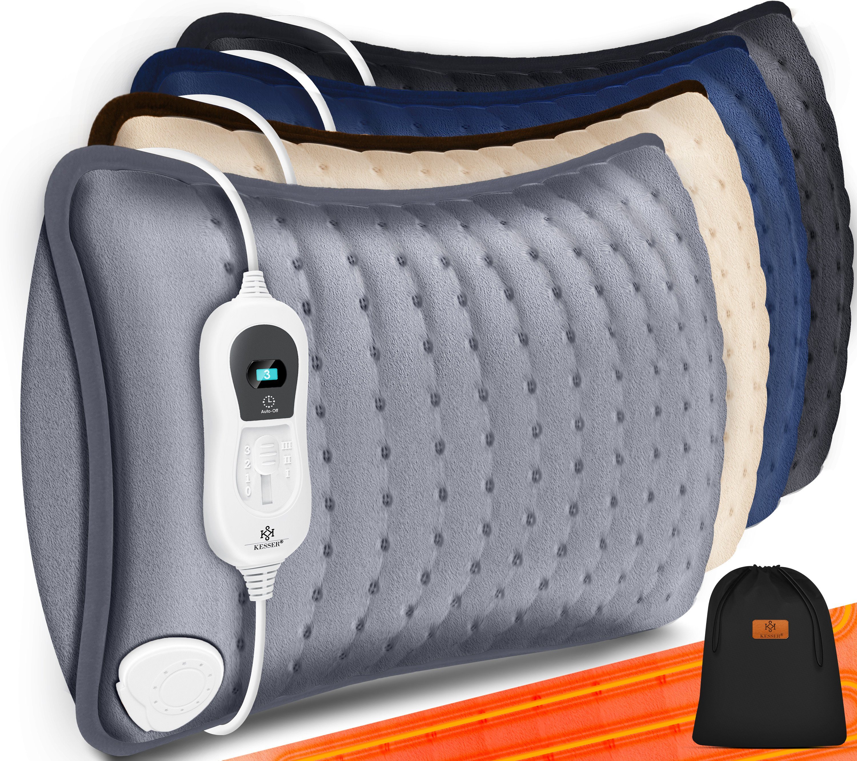 KESSER Heizkissen, Heizkissen elektrisch mit Füllung Inkl. Tasche 100W