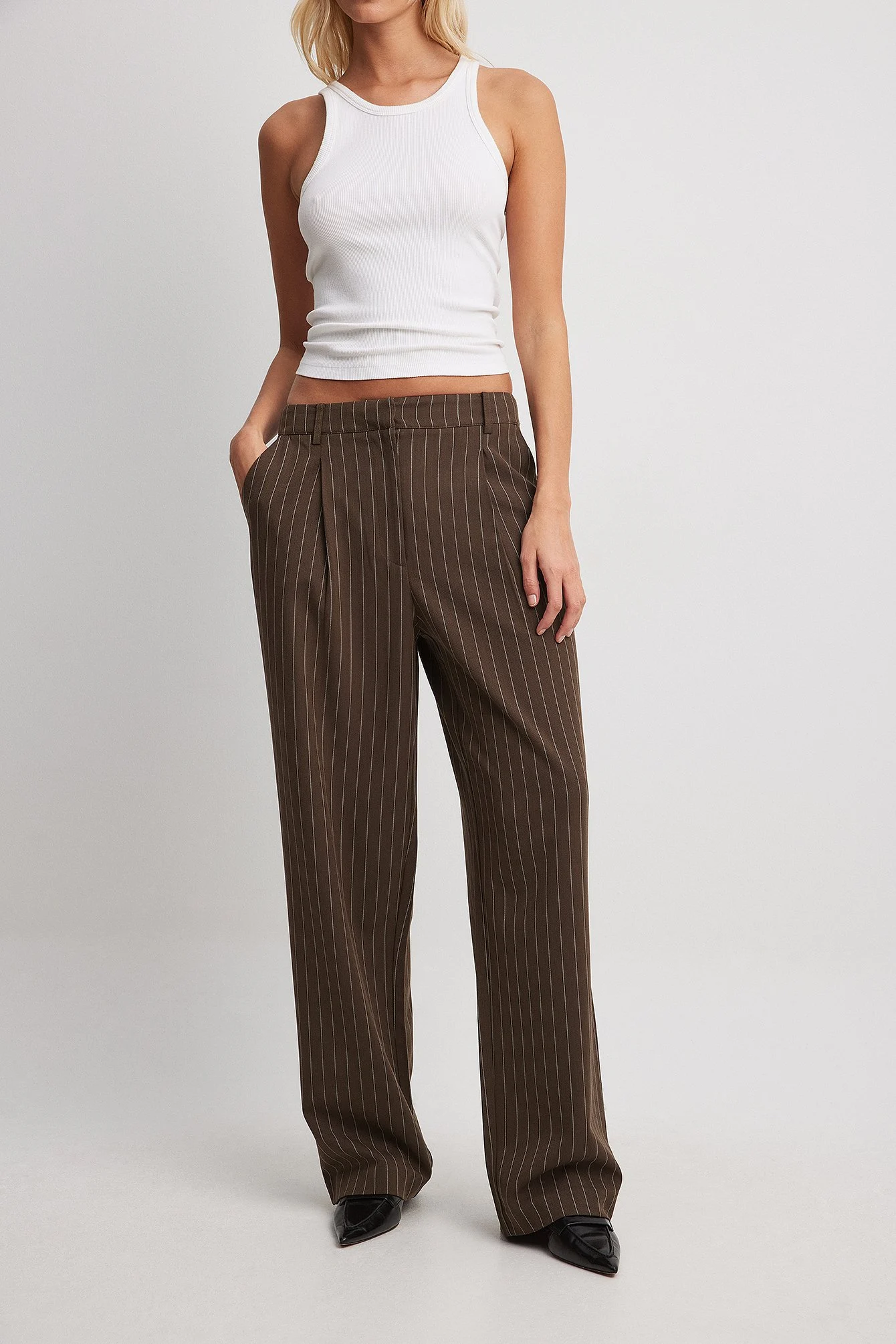 Gestreifte Hose mit hoher Taille