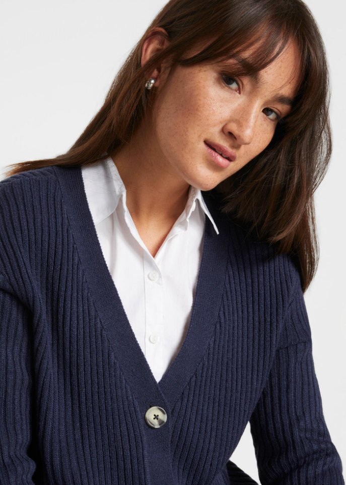 Strickjacke im Boxy-Fit, kurz