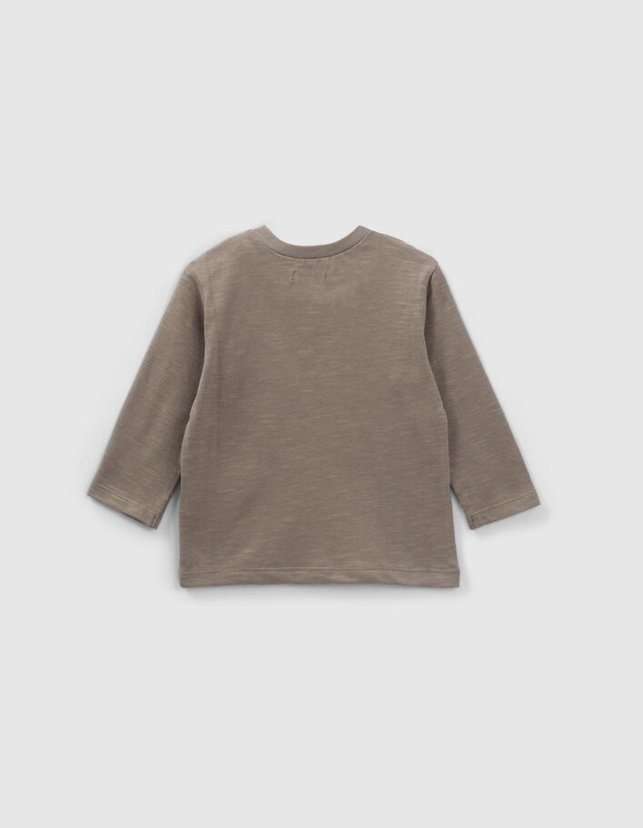 T-shirt kaki coton bio visuel sneakers reliefé bébé garçon