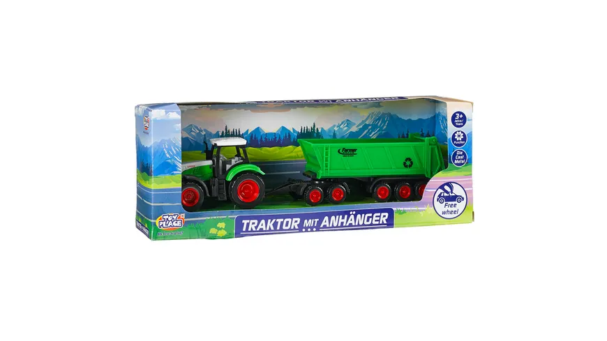 Müller - Toy Place - Traktor mit Anhänger, 3-fach sortiert, 1 Stück