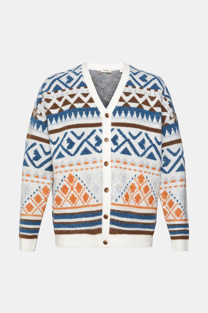 Cardigan mit V-Ausschnitt und Jacquard-Muster