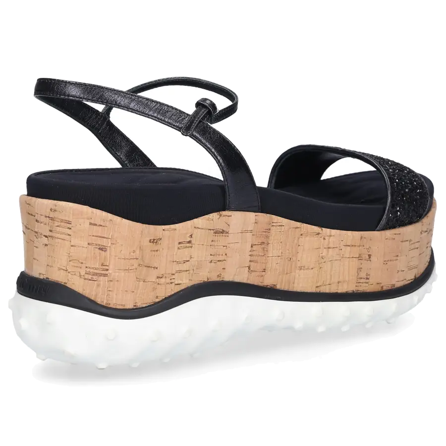 Miu Miu - Plateausandalen Veloursleder - schwarz