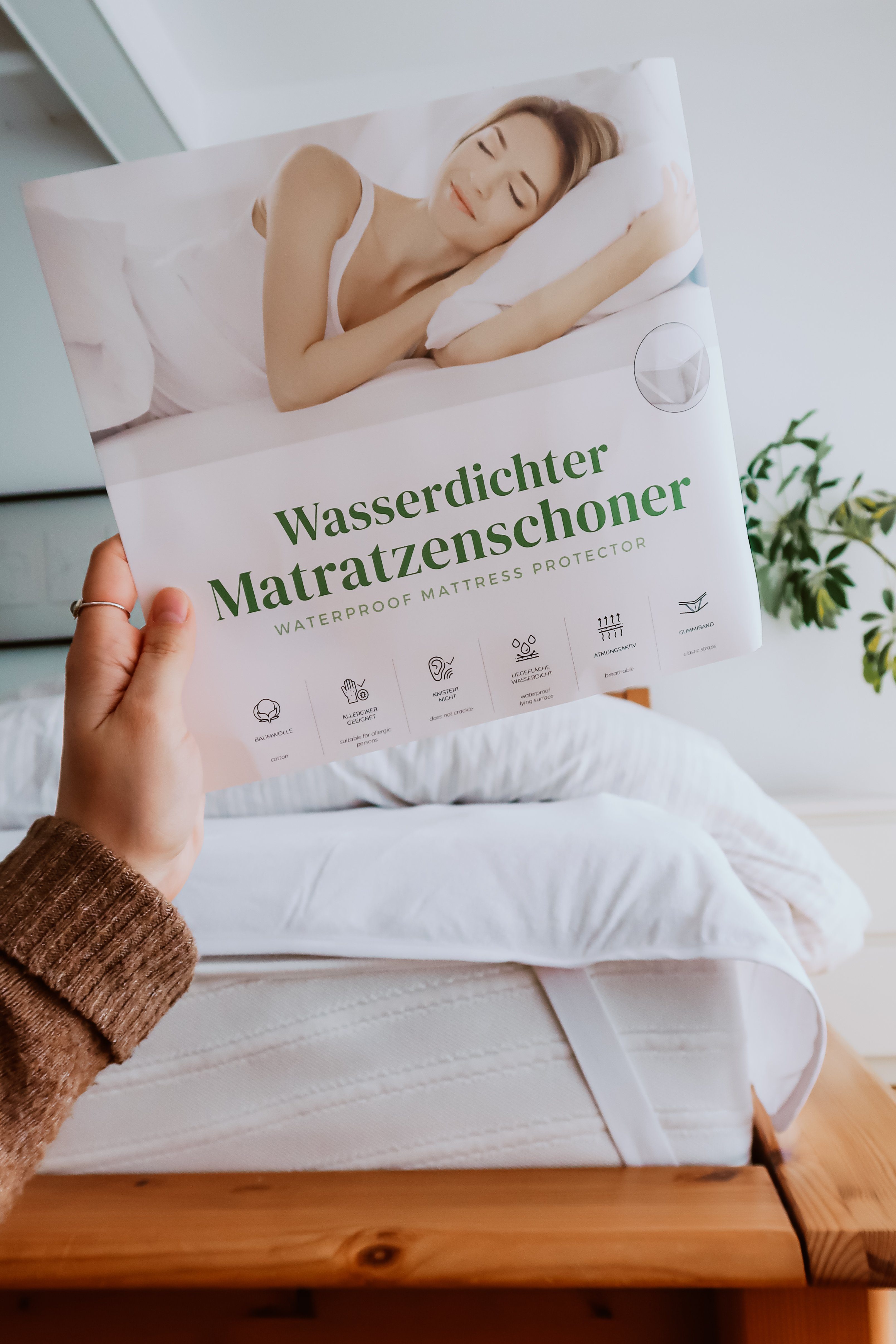 Matratzenschoner wasserdicht aus 100 % Frottee Baumwolle APARNA, Matratzenschoner bei 60°C waschbar, Matratzenschoner für Allergiker