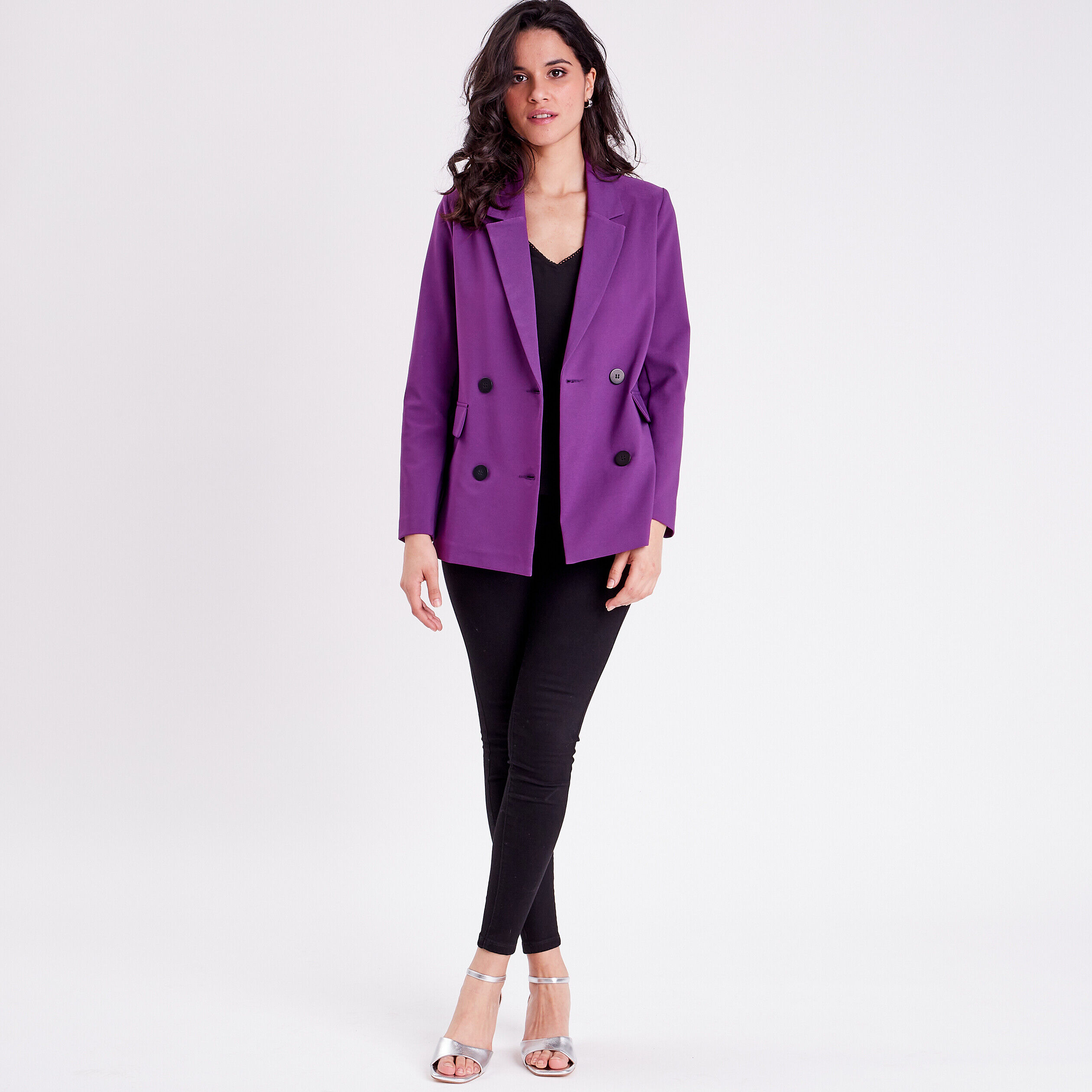 Veste blazer violet foncé femme | Cache Cache