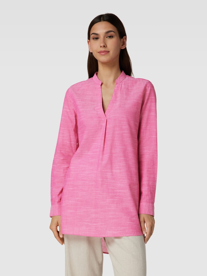 Longbluse mit V-Ausschnitt in fuchsia