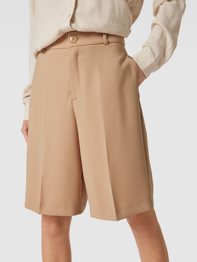 Bermudas mit Label-Detail Modell 'Jules Leia' in beige