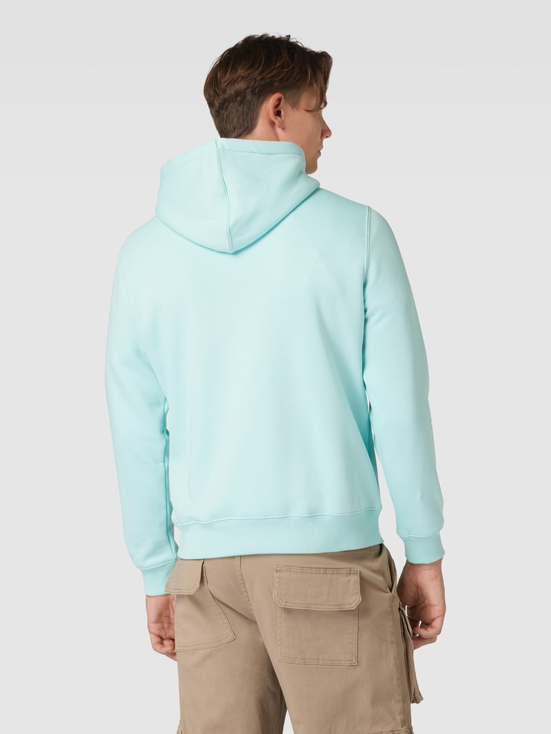 Hoodie mit Label-Patch Modell 'OAKPORT' in türkis